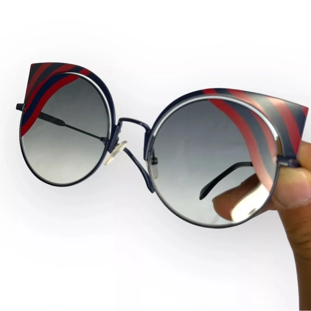 NEW Fendi Grey Gradient Round Sunglasses FF 0215/S 0M19L 53 22 135mm 100% Origin